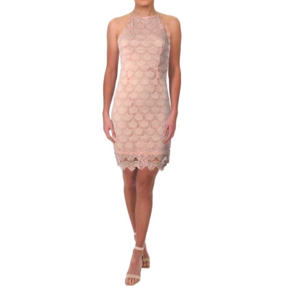 Aqua Blush Lace Spaghetti Strap Dress